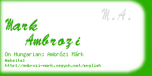 mark ambrozi business card